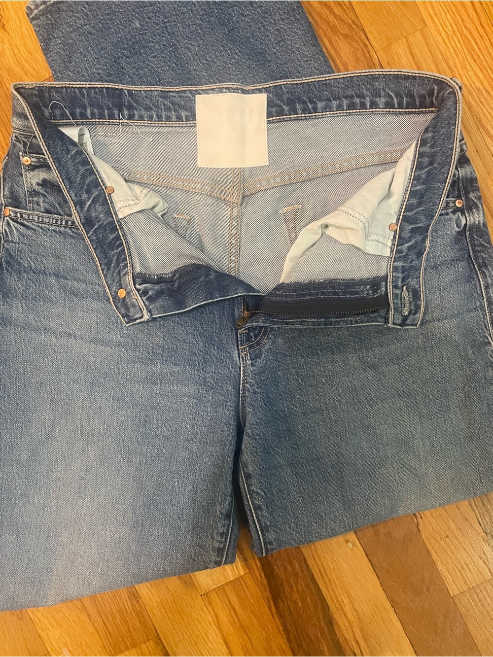 Mother Lil Dodger Sneak Wide Leg Jeans In Strike A Pose 29 - Picture 8 of 10